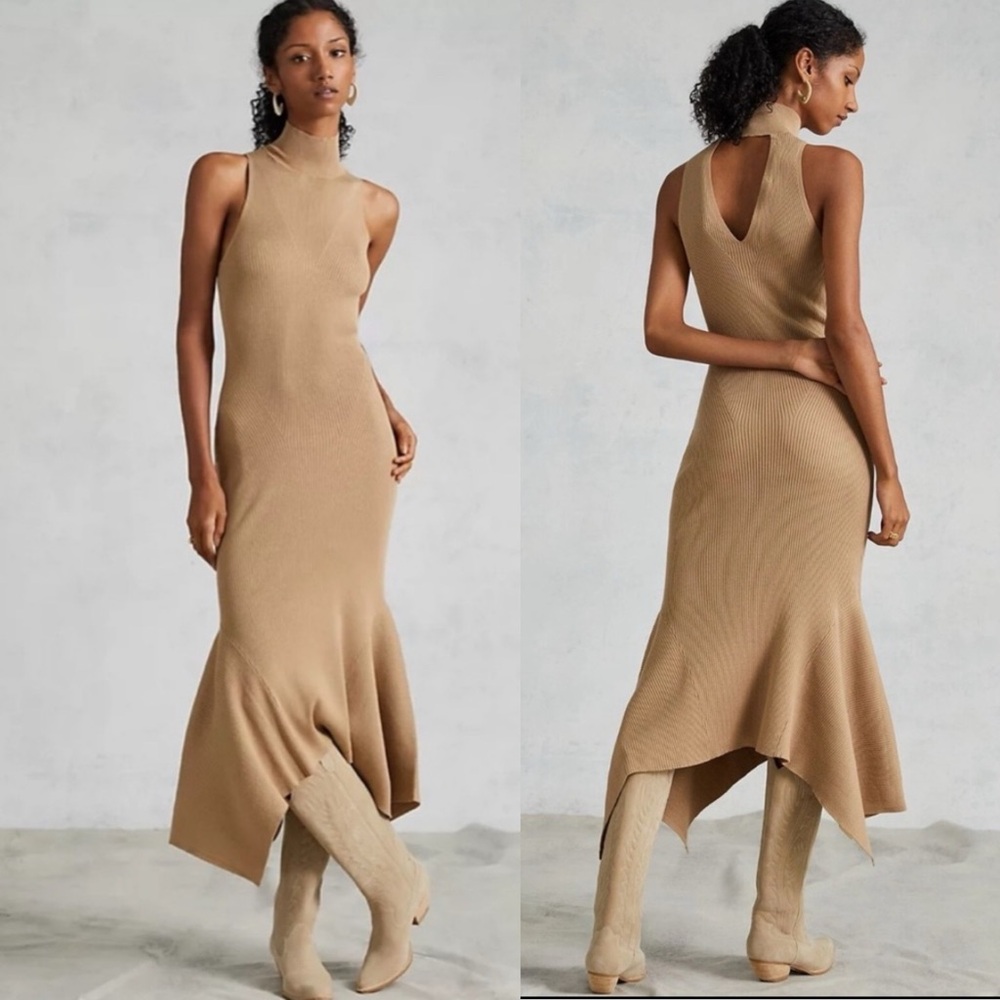 Anthropologie Mock Neck Midi Dress